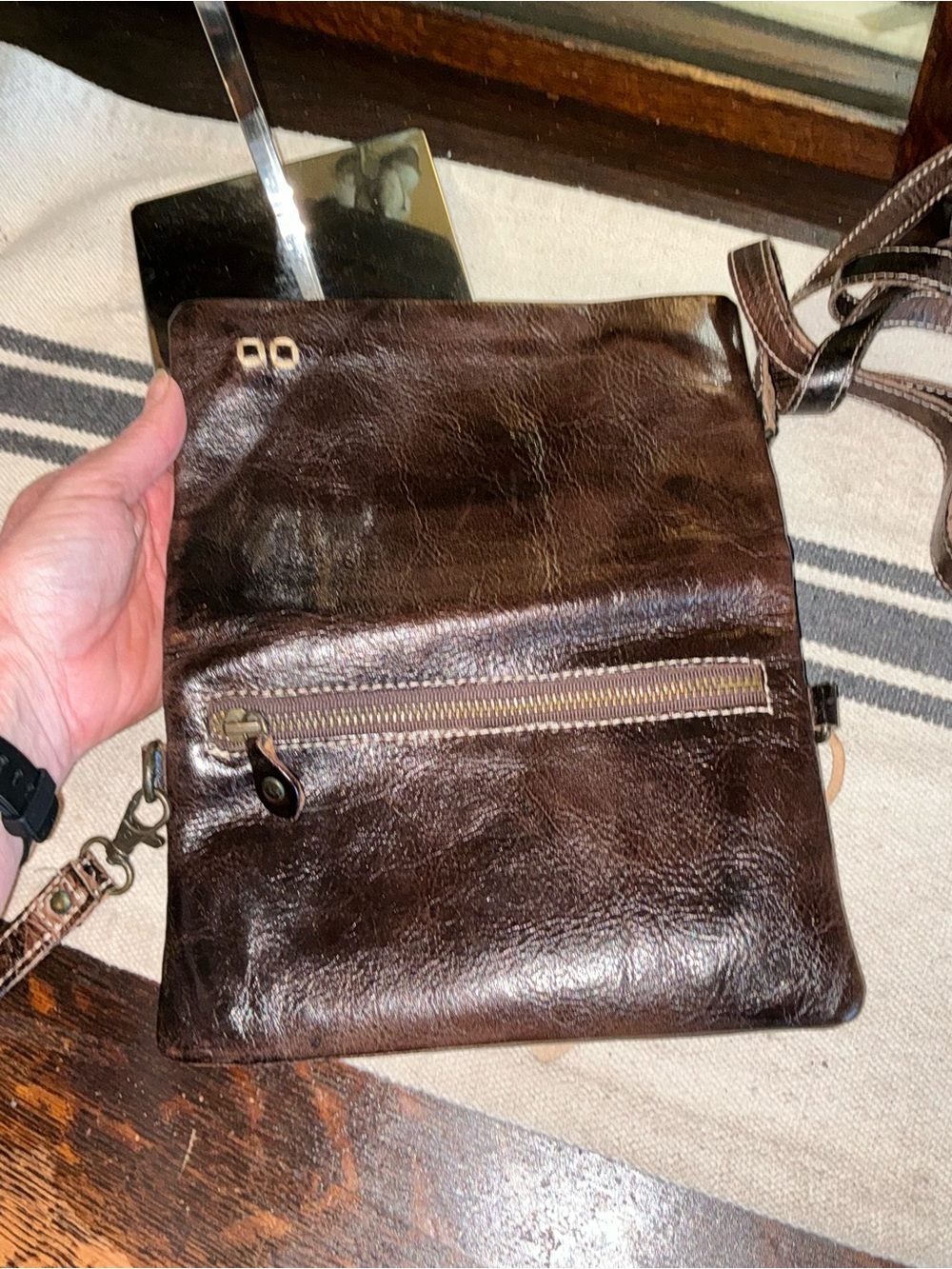 NWT Bed Stu Cadence Wallet Wristlet Crossbody Bag Teak Tiesta Di Moro Rustic 179 - Picture 12 of 14